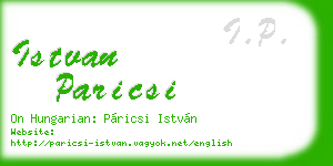 istvan paricsi business card